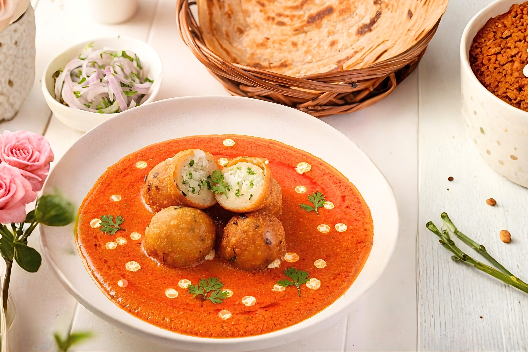 Malai Kofta With Butter Laccha Paratha (2Pcs)